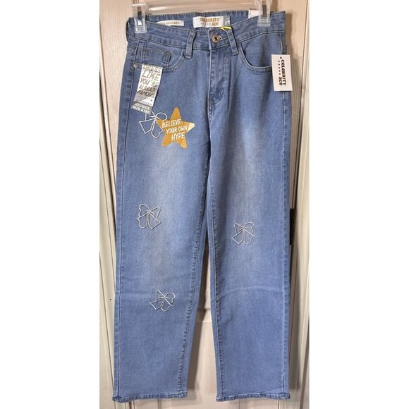 NWT Celebrity Ace Girls 5/27 Relaxed Straight Leg Denim Jeans 31” Inseam - Picture 1 of 5